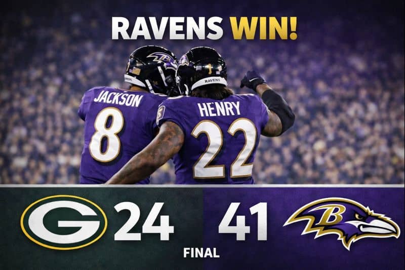 Derrick Henry runs through Green Bay Packers defense during Ravens 31-20 NFL Week 17 win at M&T Bank Stadium