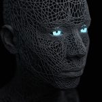 Facial recognition wireframe scan used to spot AI-generated images