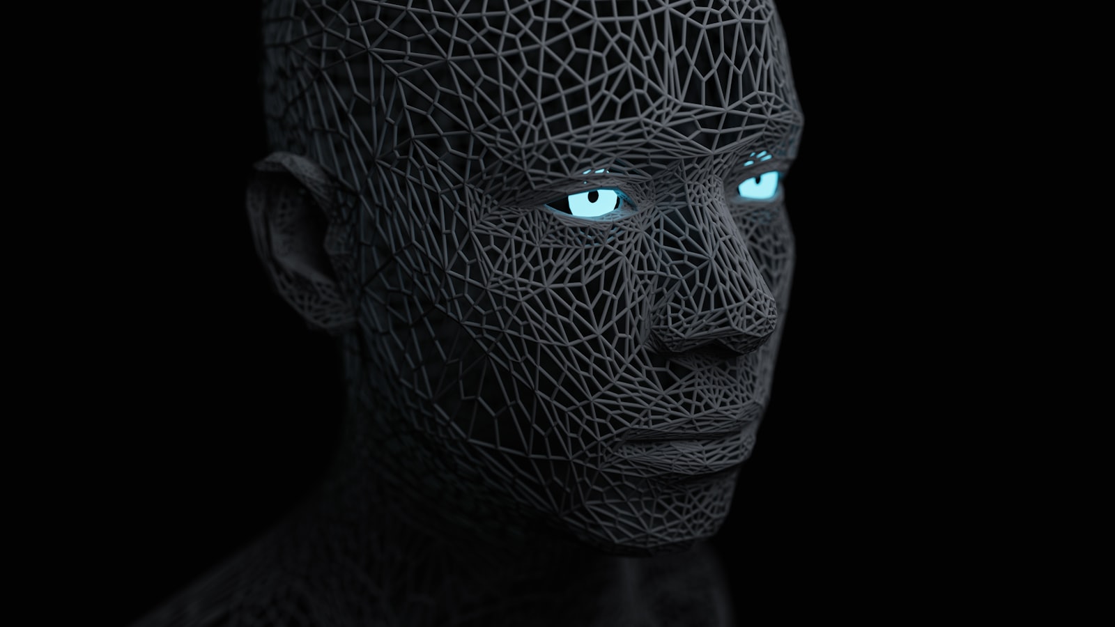 Wireframe visualization representing AI detection systems like Meta's WhatsApp scam alert tool