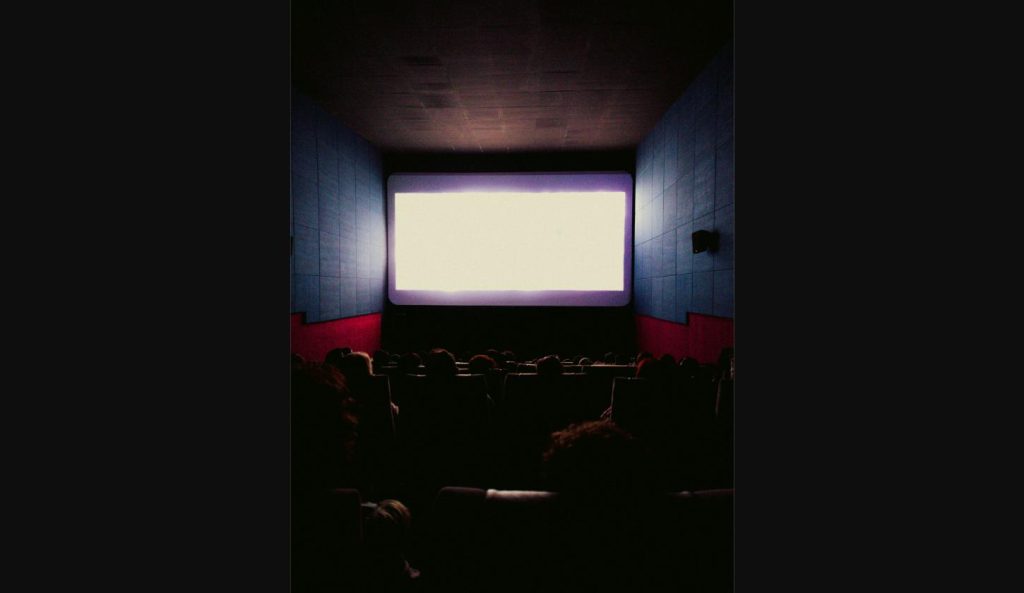 Dark movie theater screen where Avengers: Doomsday footage was shown at Marvel Comic-Con 2026