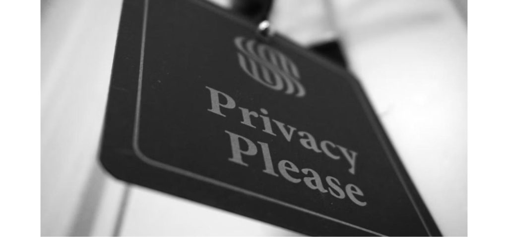 Digital privacy sign representing personal data protection