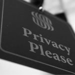 Digital privacy sign representing personal data protection