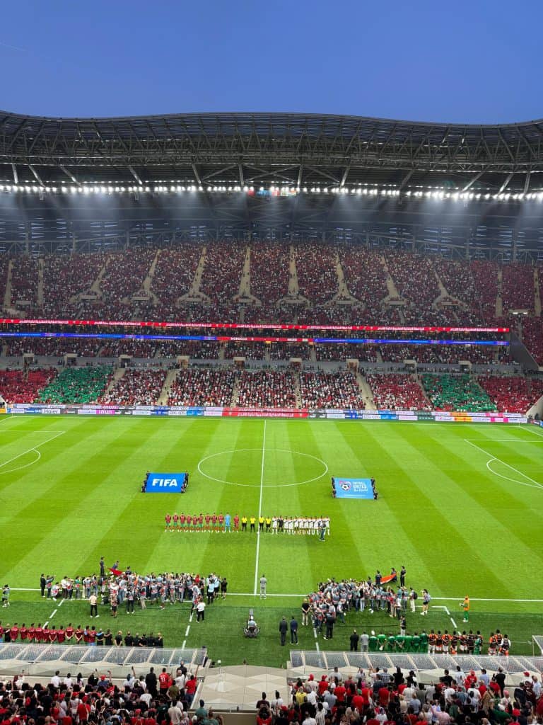 France vs Morocco World Cup 2026 quarter-final stadium packed with fans