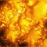 Highest-resolution image of the Sun's surface ever captured by the NSF Inouye Solar Telescope, showing Kelvin-Helmholtz instability whirlpool patterns
